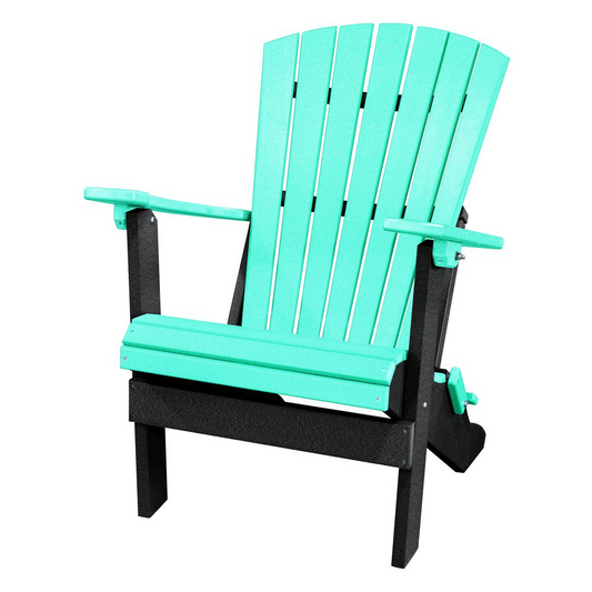 Apex Fan Back Folding Adirondack Chair Made in the USA- Aruba, Black