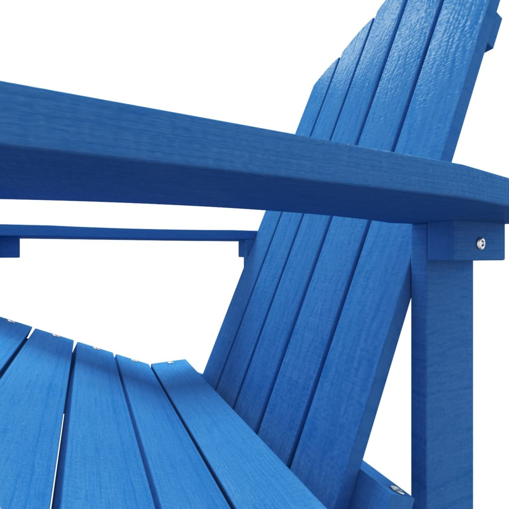 Apex Patio Adirondack Chair with Footstool HDPE Aqua Blue