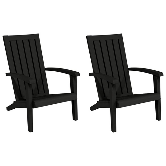 Apex Patio Adirondack Chairs 2 pcs Black Polypropylene