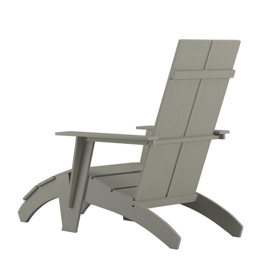 Apex Modern Indoor/Outdoor Adirondack Chair and Matching Footrest