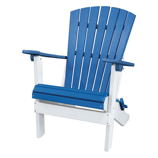 Apex Fan Back Folding Adirondack Chair Made in the USA- Blue, White