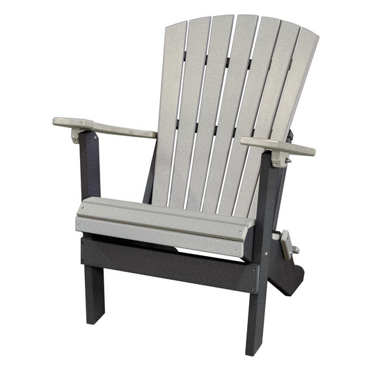 Apex Fan Back Folding Adirondack Chair Light Gray, Black